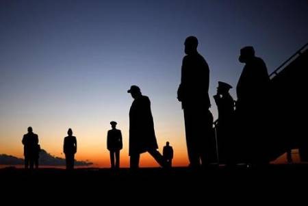 حضور ترامپ در فرودگاه بین المللی عکسهای جالب,عکسهای جذاب,ترامپ