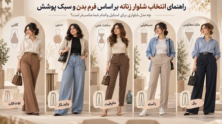 راهنمای انتخاب شلوار زنانه بر اساس فرم بدن و سبک پوشش راهنمای انتخاب شلوار زنانه بر اساس فرم بدن و سبک پوشش