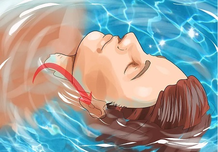 شناور روی آب, آموزش خوابیدن به پشت بر روی آب, نحوه خوابیدن روی آب