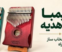 کالیمبا برای هدیه؛ چه بخریم و چه لوازمی لازم است؟ دو کالیمبای فیروزهای و قرمز روی پایه با عنوان کالیمبا برای هدیه و راهنمای انتخاب ساز و لوازم همراه