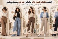 راهنمای انتخاب شلوار زنانه بر اساس فرم بدن و سبک پوشش راهنمای انتخاب شلوار زنانه بر اساس فرم بدن و سبک پوشش